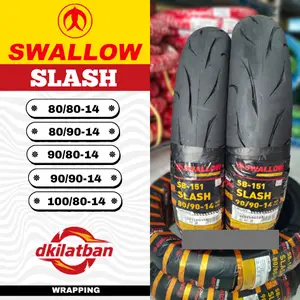 Ban Swallow Slash Ring 14 80/80-14 90/80-14 80/90-14 90/90-14 100/80-14 SoftCompound Tubeless Untuk Motor Vario Beat dll Dual Compound Kontrol Stabilitas Terbaik - Motorcycle