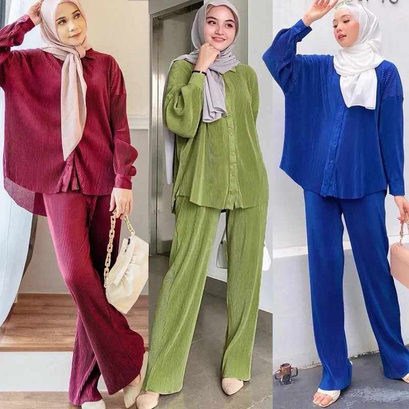 One Set Priscet Premium Muslim Panjang Celana Cutbray 3