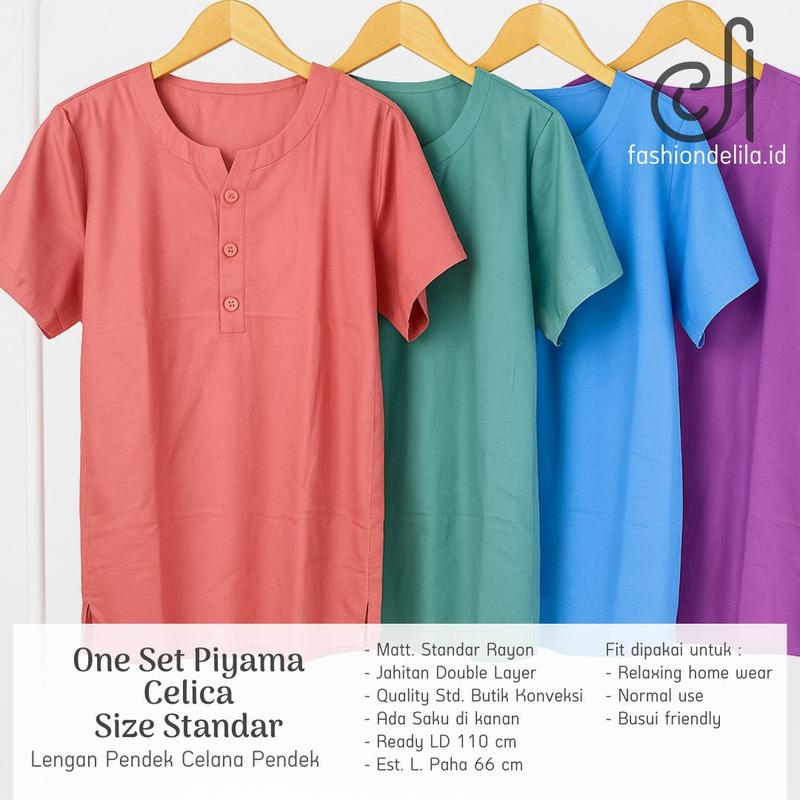 Baju One Set Setelan Wanita Kekinian Series Celica Size Standar Pakaian Santai Rumah 0