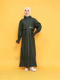 Gambar OSEAL Jas Hujan Wanita Gamis Muslimah Jumbo Full Seal Althea Series Hijau - Hijau, Allsize dari Oseal Rainwear Kab. Bandung 1 Tokopedia