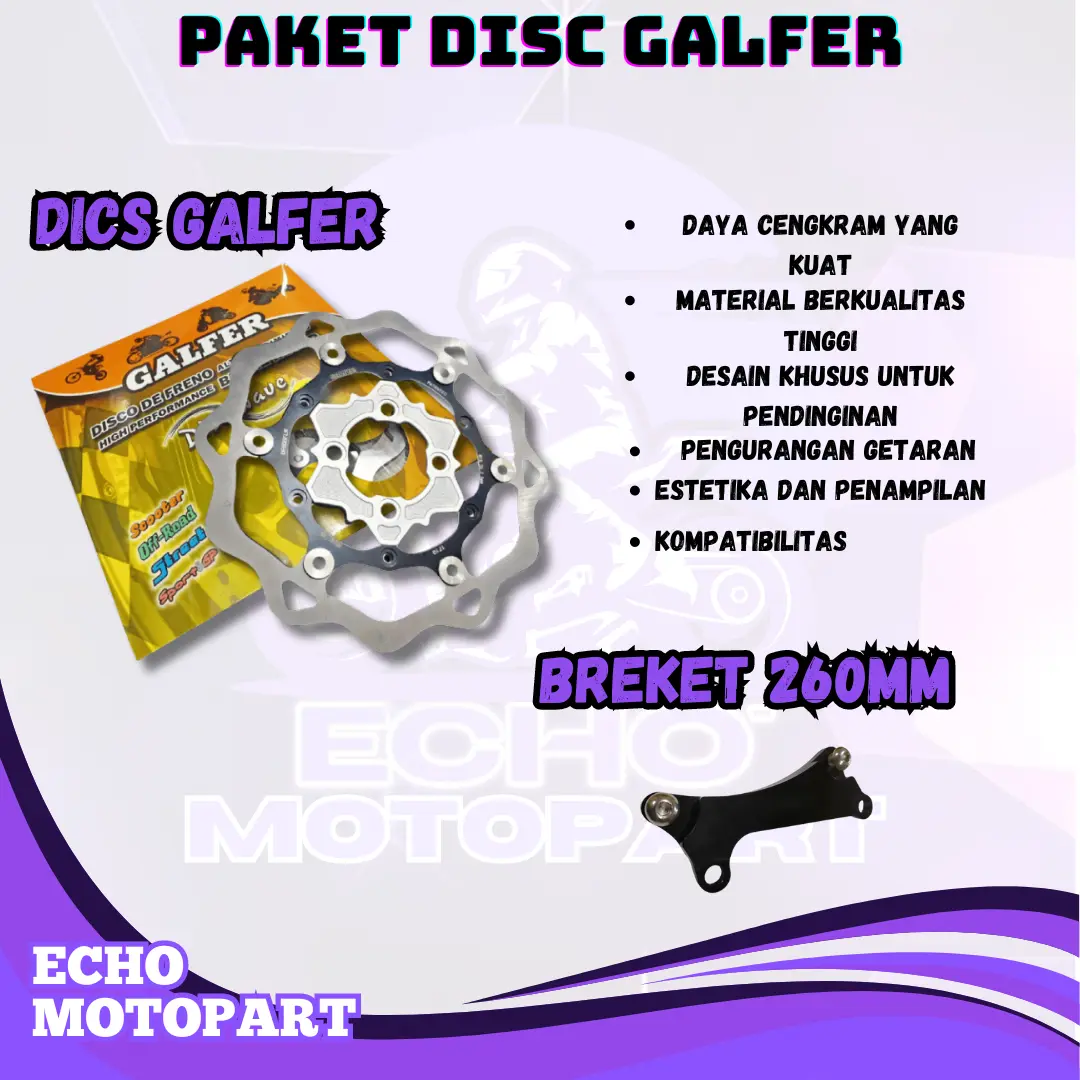 DISC GALFER VIETNAM 260MM DAN BREKETNYA DISC GALFER VARIO DISC GALFER BEAT CAKRAM GALFER Motorcycle