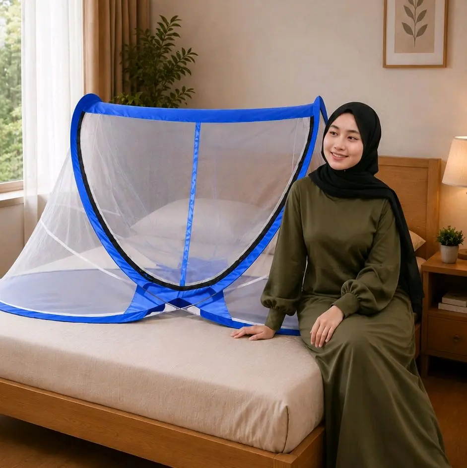 Kelambu I'tikaf Model Perahu Portable Desain Unik Portabel Mudah Digunakan untuk Berbagai Kegiatan I'tikaf