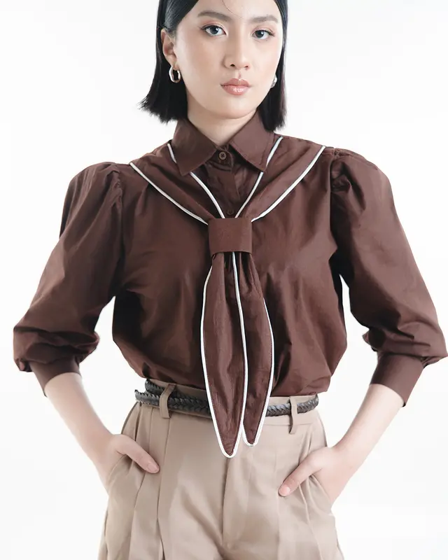 ELSE | Daissy Shirt | Kemeja Wanita Dasi Atasan Casual dan Formal 100% Infinit Cotton kemeja  viral 2