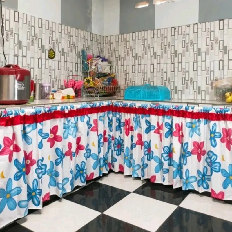 Toko Gorden Kolong - Gorden Kolong Dapur Lebar 100cm Tinggi 70cm Bonus Tali 2