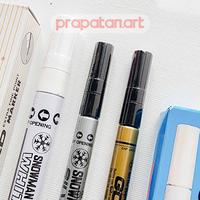 Gambar Snowman White Gold Silver Paint Permanent Marker GP | Spidol Permanen - Extra Fine, WHITE dari Toko Prapatan_NEW Kota Administrasi Jakarta Timur 4 Tokopedia