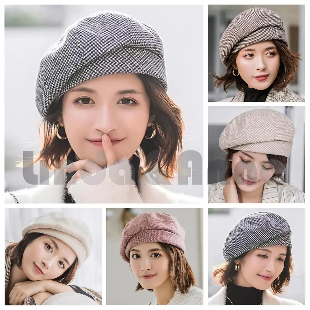 Topi Baret Hat Casual Fashion Wanita Baret Winter Wanita Dewasa Newsboy Fashion Topi Baret Wanita Bahan Wol