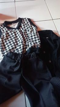 Product Review of Setelan celana pendek baju anak vest houndstooth bw 3 bulan - 10 tahun from D**👶 1