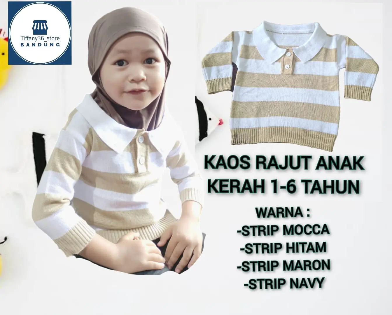 Kaos Rajut Anak Korean Style untuk Usia 1-6 Tahun - Fashion Anak-anak