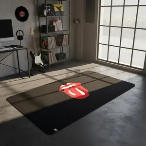 ￼Karpet Rolling Stone Aesthetic Black Premium 200x120 CM