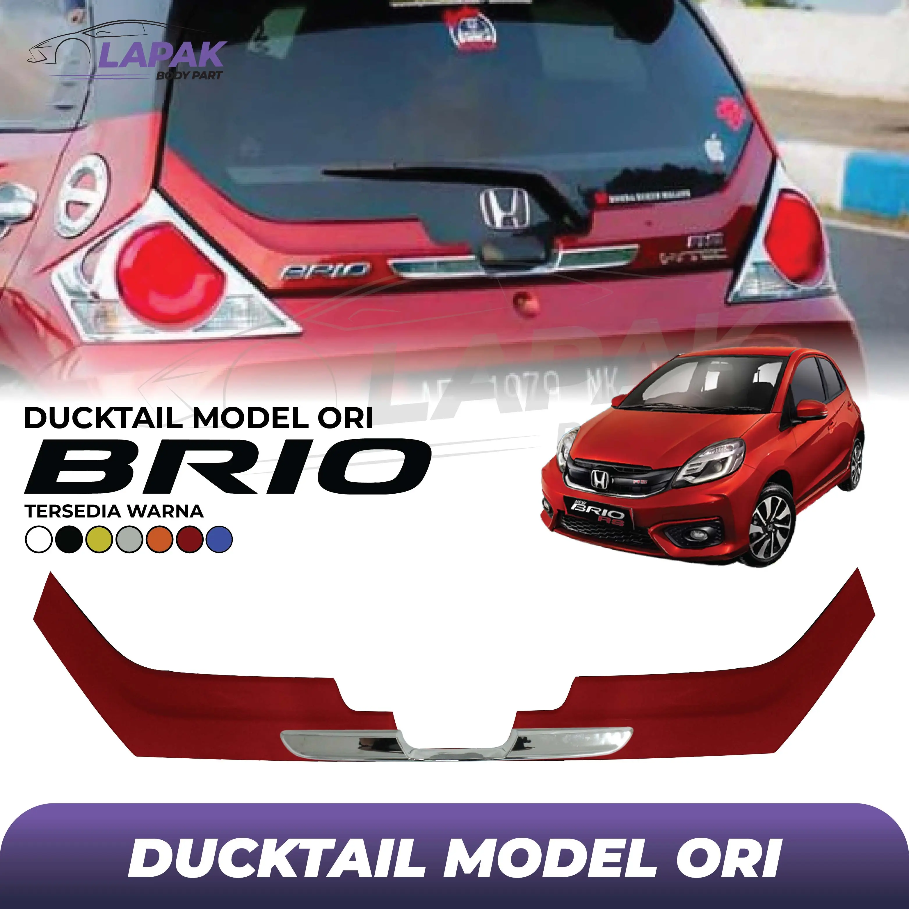 Ducktail Bagasi Belakang Model Ori Brio 2012-2017 Original