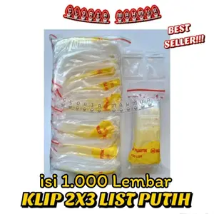 Plastik Klip 2x3 LIST PUTIH isi 1000 lembar