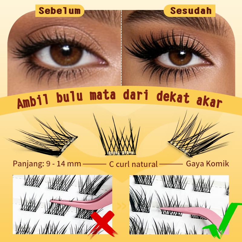 HOHOISYOU 60PCS Bulu Mata Palsu Gaya Fox Eye Tanpa Lem 9-14MM - Membuat Makeup Mata Alami dan Menawan untuk Pemula & Profesional - Peel Extension Eyelash Glam Removal - Asli, Panjang Panjang HOHOISYOU 60PCS Bulu Mata Palsu Gaya Fox Eye Tanpa Lem 9-14MM - Membuat Makeup Mata Alami dan Menawan untuk Pemula & Profesional - Peel Extension Eyelash Glam Removal - Asli, Panjang Panjang
