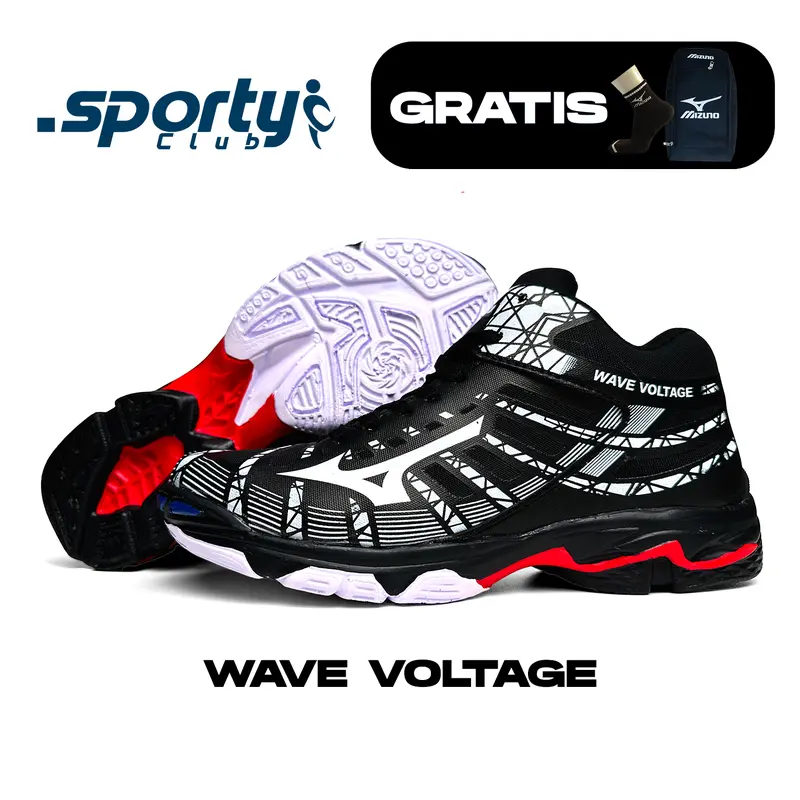 Sepatu Olahraga Voli Mizuno Wave Voltage Biru Hitam Sporty Terbaru untuk Pria dan Wanita Bisa COD 1