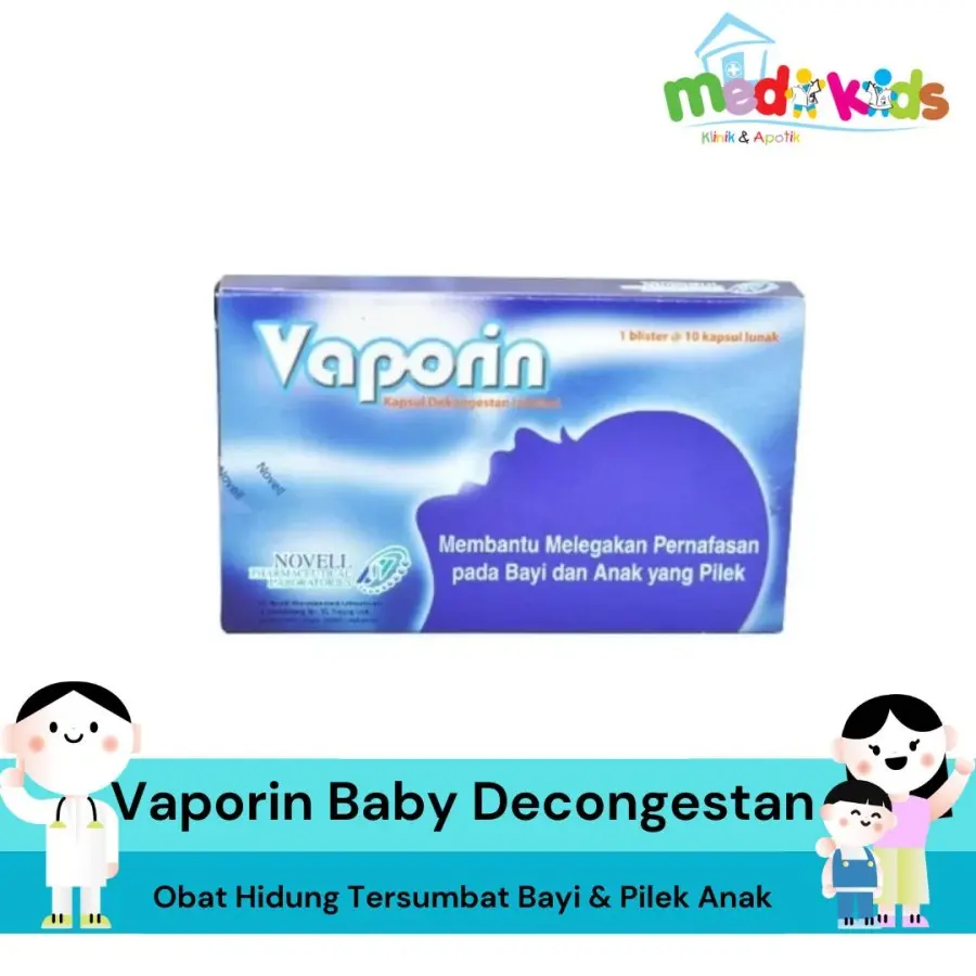 Vaporin Baby Decongestan Kapsul Obat Hidung Tersumbat Bayi Pilek Anak