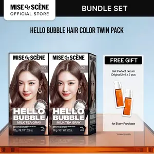 [PAKET HEMAT ISI 2] mise en scene Hello Bubble Hair Color Twin Pack - Hair Color 2025 Pewarna Rambut dengan Bentuk Bubble Foam Warna Tahan Lama dan Terlihat Alami