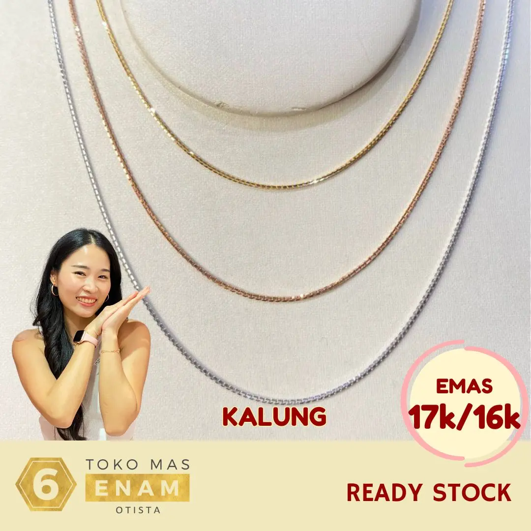 Kalung Emas Italy Santa Collection - Rosegold 17k / Whitegold 17k / Yellowgold 16k