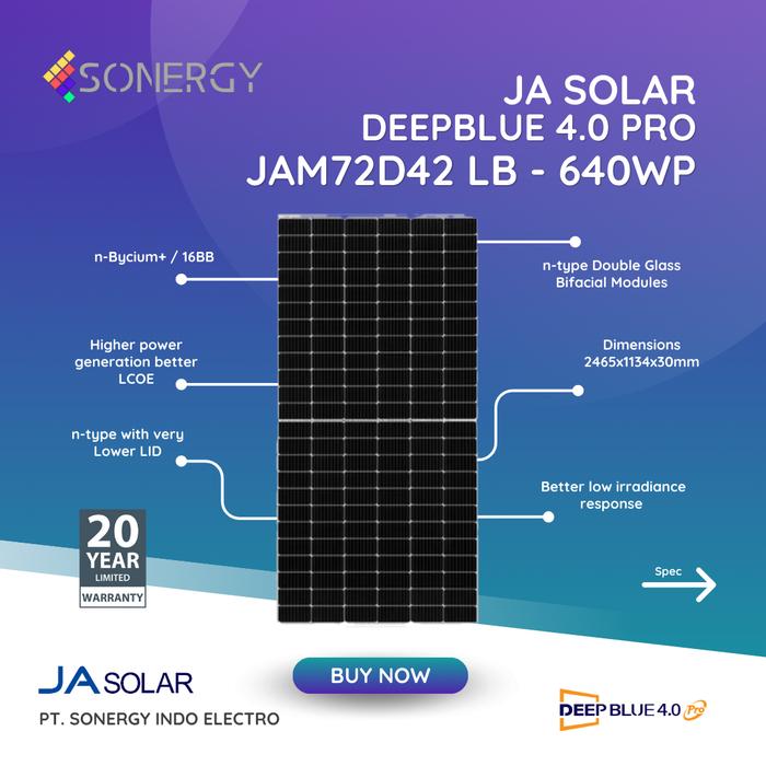 Jual JA Solar Panel N-type Bifacial Mono Double Glass 640W Deep Blue 4. ...