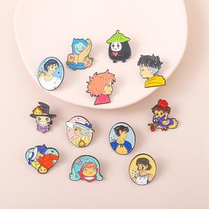 Hayao Miyazaki Anime Totoro Enamel Badge Cute Totoro Brooch  Lapel  Cartoon Movie Jewelry Accessories Gift for Kids mask spino o2 face alvin leatherface kemper jaguar svein falzon nana pin iris ohyama venturi mang bt21 without korean drama al mouth copper