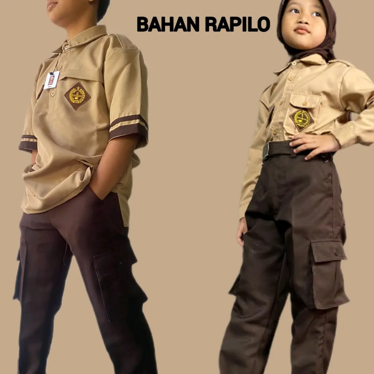 CELANA PRAMUKA MODEL CARGO PDL GAMBLOK UNTUK ANAK SD/MI BAHAN RAPILO ORIGINAL