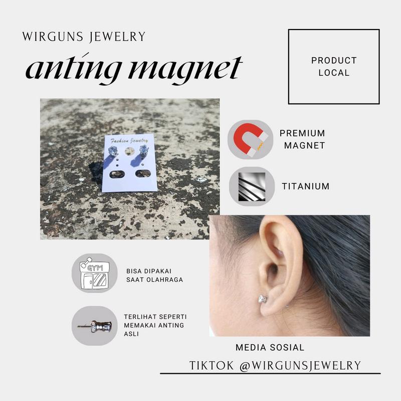 Anting Tindik Magnet pria Keren Kecil Tindik Telinga Palsu Piercing Telinga anting  tusuk anti karat anting magnet  anting-anting berlian anting berlian magnet anting   diamond pria Earrings starboy pesta earing cowok tanpa ditindik bali kayak asli fake j 3
