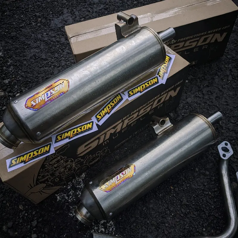Knalpot STD Racing STAINLESS Original SIMPSON MUFFLER !!!, all matic series BEAT,VARIO,MIO,NMAX,AEROX 3