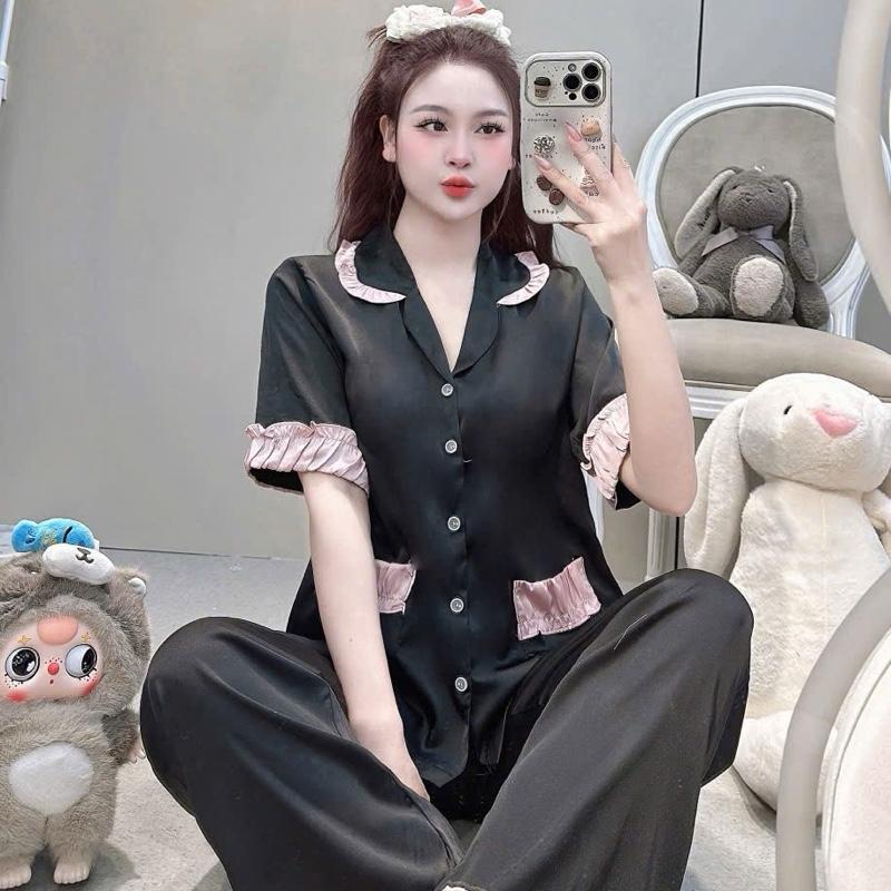 [SALE XÃ KHO] pijama lụa latin màu trơn cho nữ 40-60kg 0