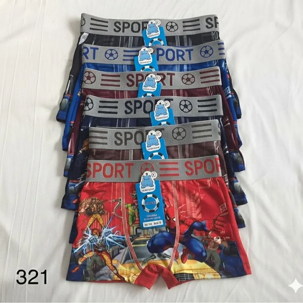 3,6,12 pcs | Celana Dalam BOXER anak Laki Laki SPORT BOXER Art 320 / CD Sempak Kolor Dalaman Celana Pendek anak Super Hero