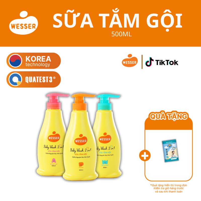  Sữa tắm gội WESSER 2 in 1 500ml cho bé   BAO BÌ MỚI   