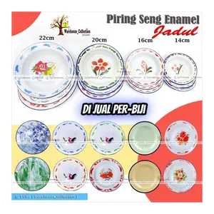 PER- BIJI [ SATUAN ] / Piring seng / Piring jadul / Piring Enamel 14cm. 16cm, 20cm dan 22cm// PIRING SENG JADUL