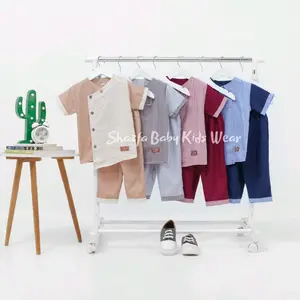 Setelan Koko Lurik Bayi dan Anak Estimasi 6 Bulan - 10 Tahun/ Set Muslim Bayi dan Anak Laki-laki Baju Kurta Katun