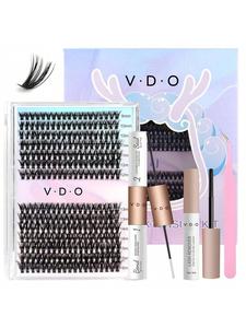 280pcs 10-18MIX Mega Volume Lashes,D-Curl,Lash Bond & Seal for DIY Lash Extension,Waterproof Makeup Comestic