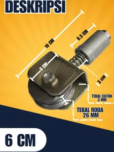 RODA PUTAR BESI SUPER UKURAN 6 CM/RODA PINTU SLEDDING