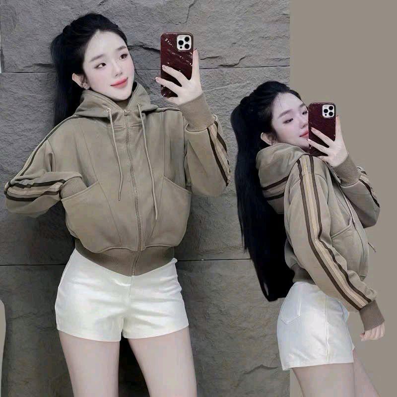  Áo Khoác Nỉ Bông Vãi Dày Dặn Nón To 1 Túi Trong 2 Túi Ngoài Thiết Kế Độc Đáo Cho Nữ Chất Liệu Ấm Áp Tiện Lợi 