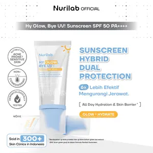 Nurilab - Hy Glow, Bye UV! Sunscreen SPF 50 PA++++ (Sunscreen Non-Comedogenic untuk Kulit Kering dan Sensitif)