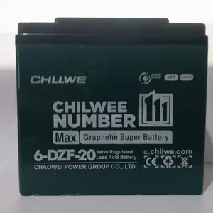 Chilwee Aki Sepeda Listrik 6-DZF-20 12V 20AH untuk Sepeda Listrik 48V 20A Outdoor