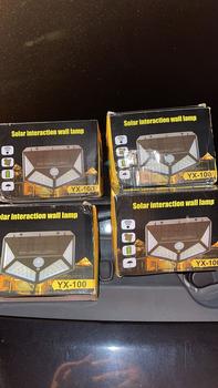 Product Review of ( 4 x Sided ) Waterproof 100 LED 3 Modes Solar Motion Sensor Light Outdoor Wall Lighting from 𝘼**𝙉 1