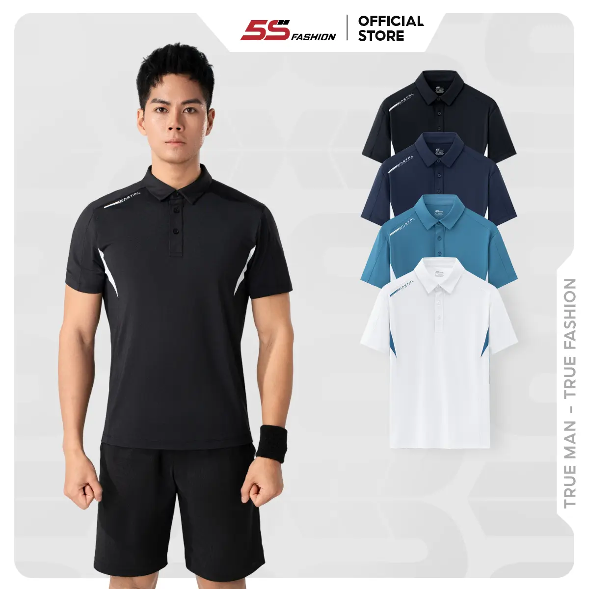 Áo Polo Nam 5S FASHION, Chất Nhẹ, Mát, Thiết Kế Khỏe Khoắn, Thể Thao, Năng Động (APC25035)