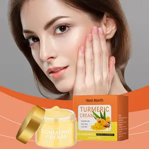 West Month Krim Pelembab Turmeric Mencerahkan Warna Kulit Melembabkan Perawatan Ringan Sehari-hari 50G