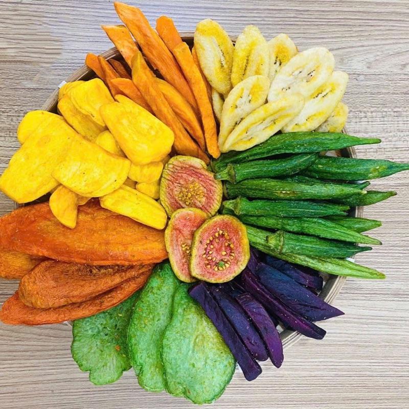  Sấy Mộc Rau củ sấy mít sấy Chuối sấy đậu bắp cà rốt,bắp sấy không đường giòn thơm .Ăn chay được