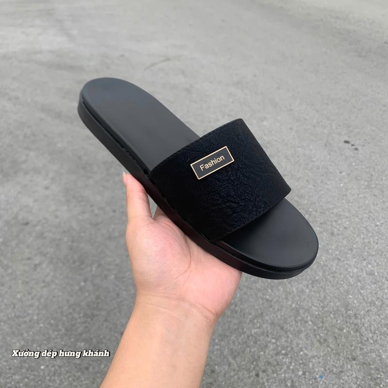    Khâu Đế chắc chắn   Dép nam da sít nhăn mác Fashion cao cấp Đế kép 2 lớp. Dép Lê Quai Ngang Đế Bằng Len Sandal Đồng 