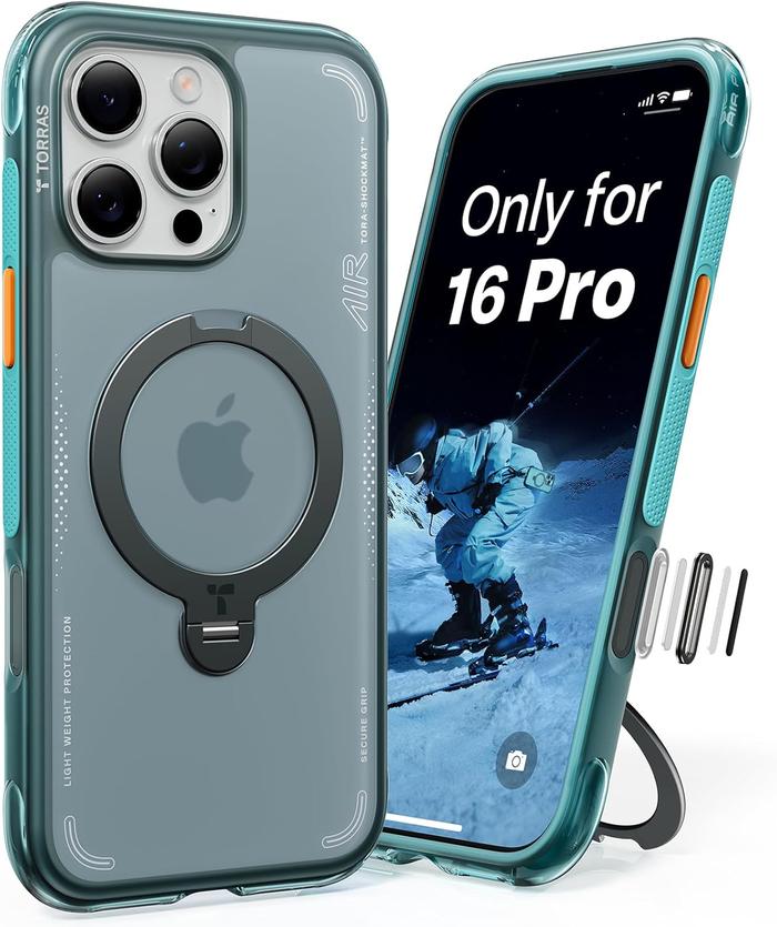 Torras Casing Promo TORRAS Casing 360° Ostand Q3 Air untuk iPhone 16 Pro Max Magsafe ...