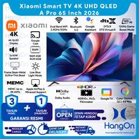 Gambar Xiaomi TV A Pro 65 Inch 2026 GoogleTV 4K UHD QLED MEMC 60Hz Xiaomi Sound Dolby Audio DTSX DTS VirtualX Apple AirPlay Miracast Filmmaker HDR10+ Low Blue Light Metallic Design Ultra Thin Bezel 65" Ultra HD Google Smart TV 120Hz Game Boost Mode - Only TV dari HangOn Official Store Kota Tangerang 1 Tokopedia