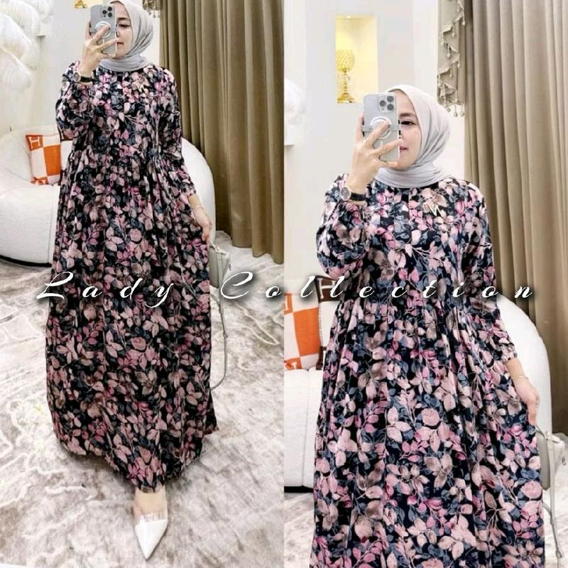 Midi Dress Rayon Motif Shanum jumbo busui friendly 3