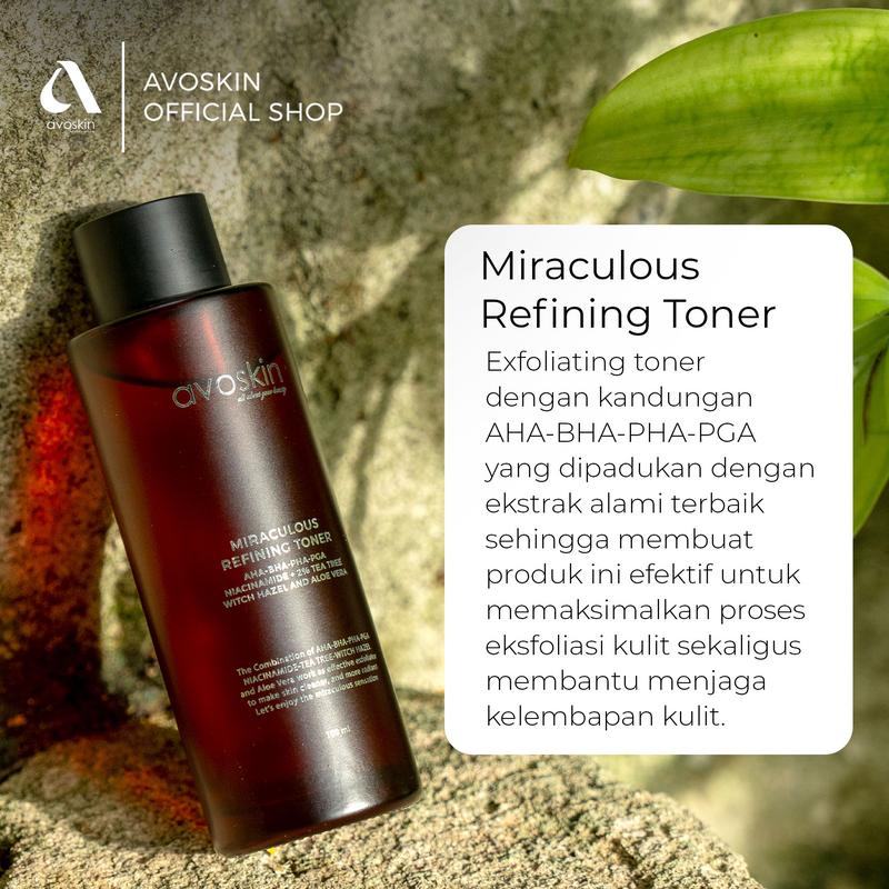 Toner Avoskin Miraculous Refining 100ml-AHA BHA PHA-Eksfoliasi Kulit 2