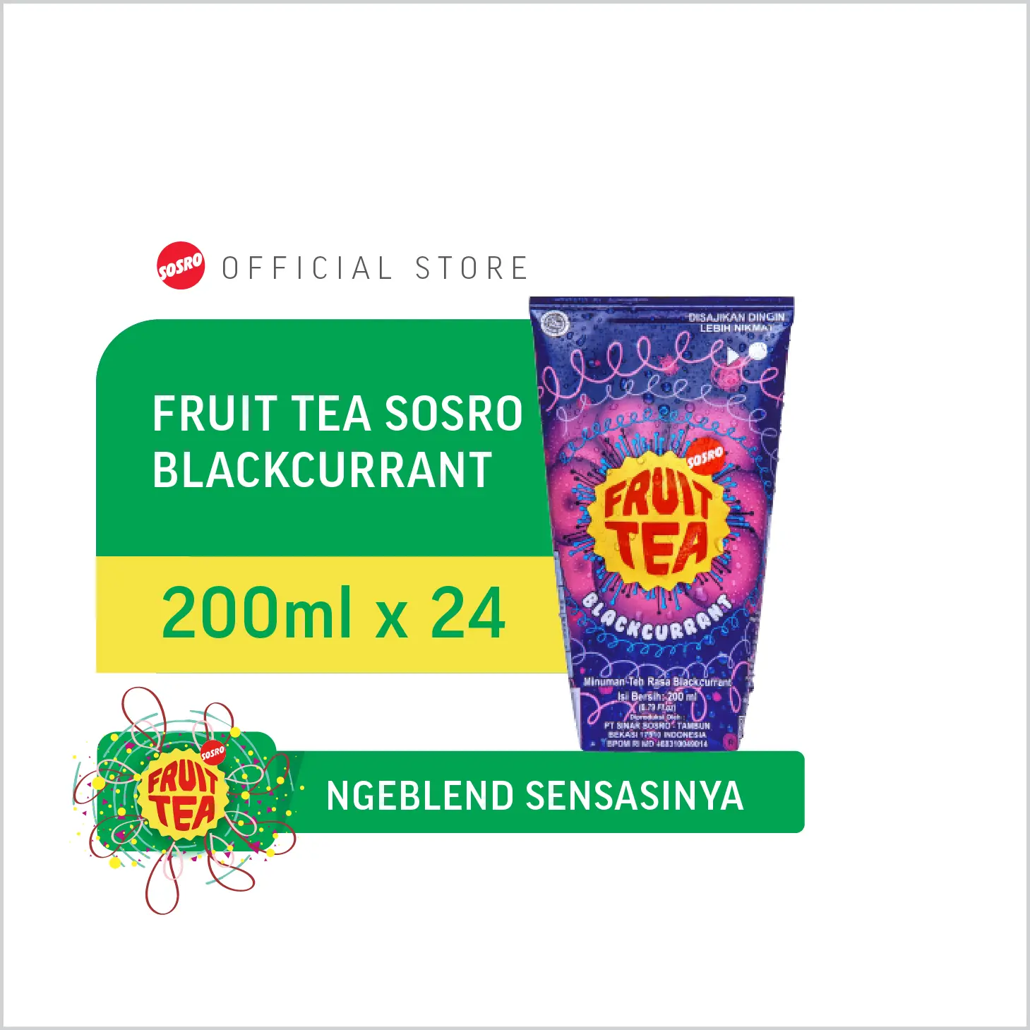 Fruit Tea Sosro Genggam Blackcurrant 200ml x 24 pcs