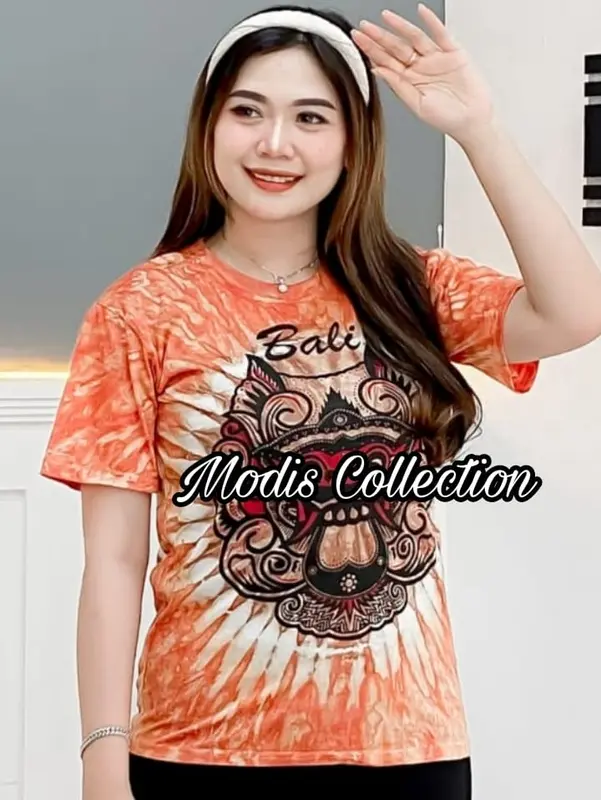 Atasan Kaos Barong Bali Putih Terbaru Baju Santai Nyaman Casual Wanita Cewek Cowok Lengan Pendek Motif Polos Kombinasi Salur Garis Tie Dye Cantik Variasi Warna Warni Bahan Tebal Katun Halus Adem Ukuran Remaja Dewasa Panjang Baju Sedang Kerah Leher Bulat 7