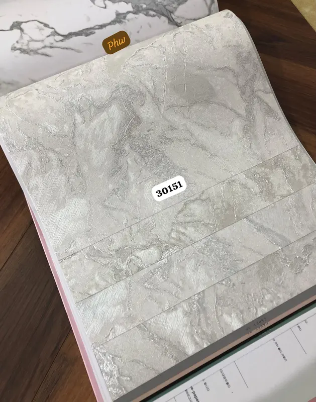 Wallpaper Dinding Granit Marmer Putih Silver Glitter Mewah Carey 0