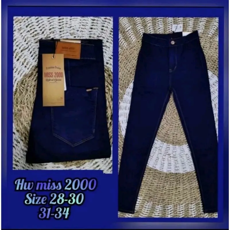 HIGHWAIST JEANS WANITA CELANA JEASN HIGHWAIST WANITA HITAM DAM NAVI