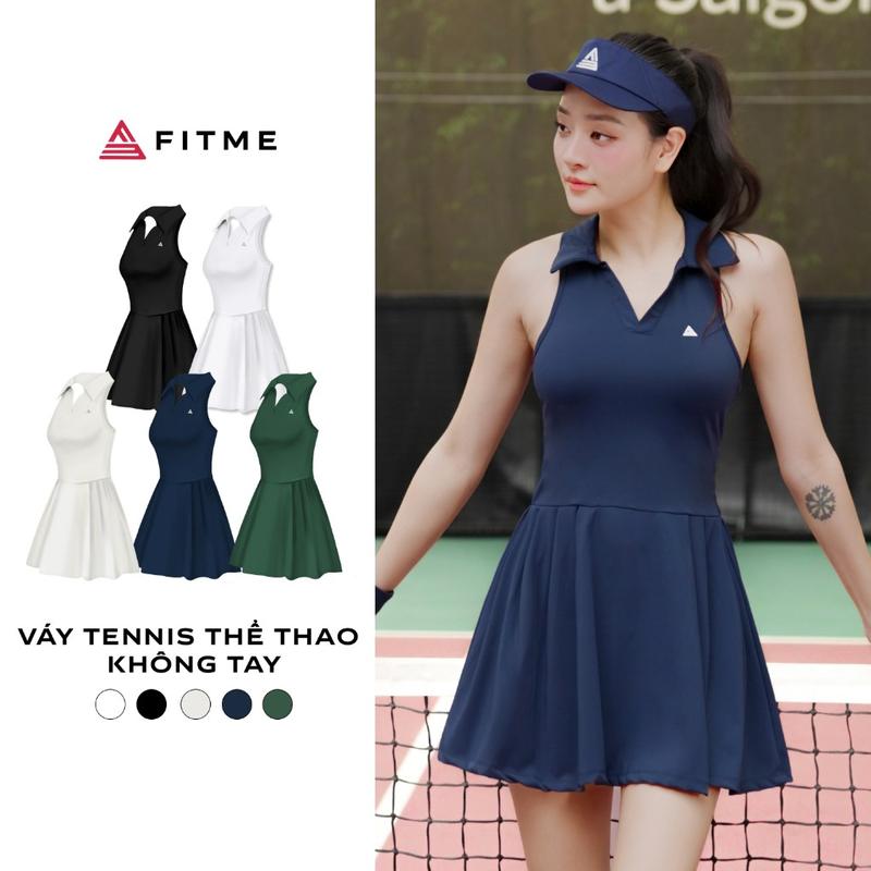 Váy tennis thể thao nữ Fitme GOC tặng kèm quần bảo hộ chất liệu dày dặn chơi pickleball co giãn thoải mái DTSN01