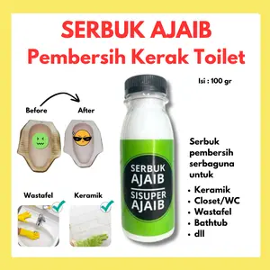 Serbuk Ajaib Serbuk Pembersih Kerak Toilet 100gr Efektif untuk Keramik Kamar Mandi & Dapur Membersihkan Kotoran Membandel seperti wajan panci wastafel penggorengan gosong